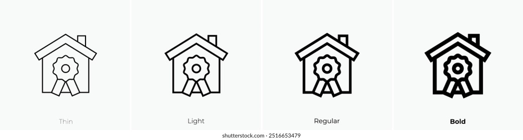 real estate icon. Thin, Light Regular And Bold style design isolated on white background