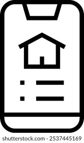 Immobiliensymbol. Dünnes lineares Design einzeln auf weißem Hintergrund