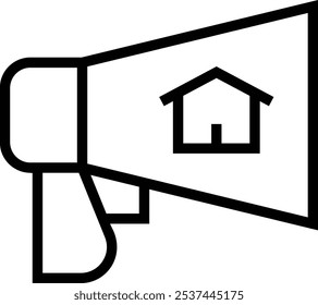 real estate icon. Thin linear style design isolated on white background