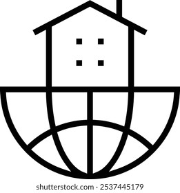 Icono de bienes raíces. Diseño de estilo lineal delgado aislado sobre fondo blanco