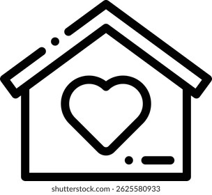 Immobiliensymbol. Design mit dünnen linearen Stilen einzeln auf weißem Hintergrund