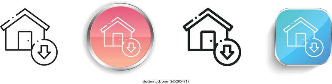 real estate icon. Thin Linear, Regular and Button Style Design Isolated On White Background