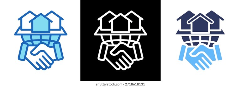 Icono de bienes raíces triplestyle Ilustración vectorial