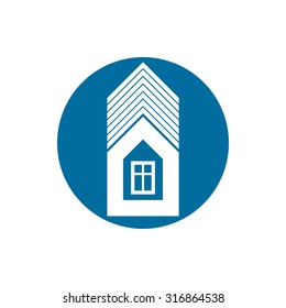 Real estate icon, vector abstract house. Property symbol, conceptual sign, best for use in advertising.