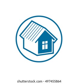 Real estate icon, vector abstract house. Property developer symbol, conceptual sign, best for use in advertising
