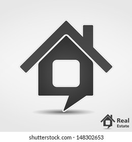 Real estate icon, vector eps10 illustration