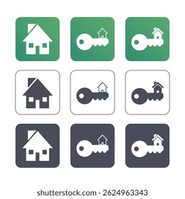 Real estate icon. Vector icon illustration. Set of icons related to real estate, property, buying, renting, house, home.