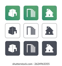 Real estate icon. Vector icon illustration. Set of icons related to real estate, property, buying, renting, house, home.