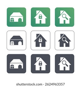 Real estate icon. Vector icon illustration. Set of icons related to real estate, property, buying, renting, house, home.