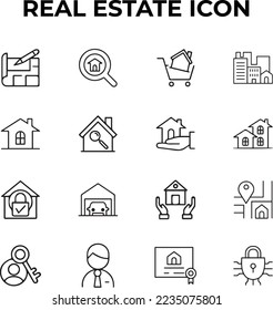Conjunto de vectores de icono de bienes inmuebles 