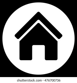 Real Estate icon. Vector style is flat iconic symbol, white color, black background.