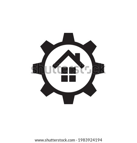 real estate icon vector,home gear icon