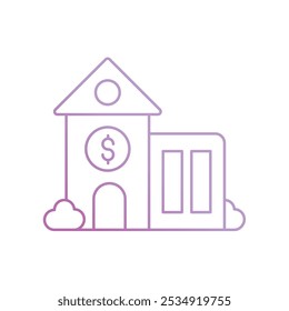 real estate icon with white background vector stock illustration
