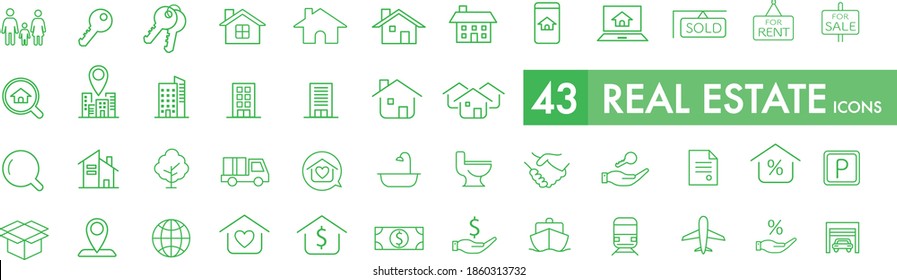 Real Estate Icons Collection Vector