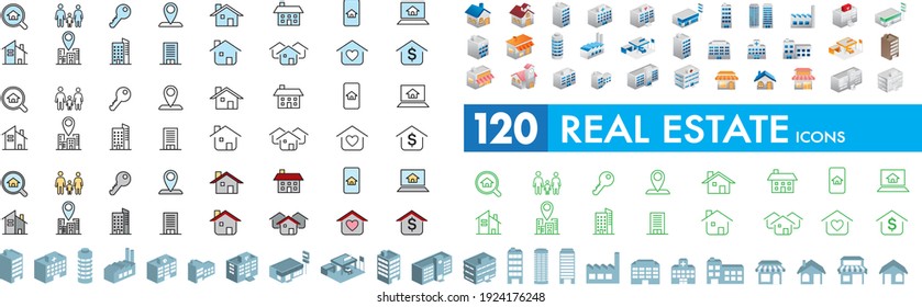 Real Estate icons collection vector