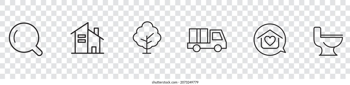 vector de colección de iconos inmobiliarios