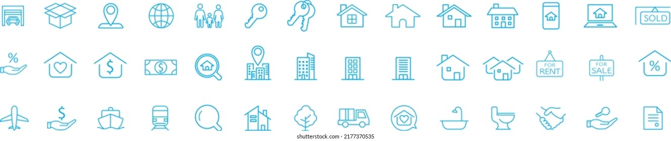 Real Estate Icons Collection Vector