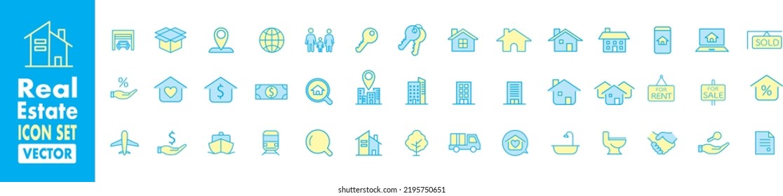 Real Estate Icons Collection Vector