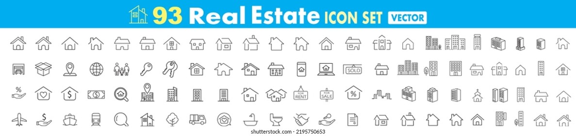 Real Estate Icons Collection Vector