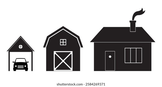 Real Estate Icons. Domestic premises. Vector illustration