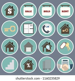 Real Estate Icons. Flat design. Vector illustration