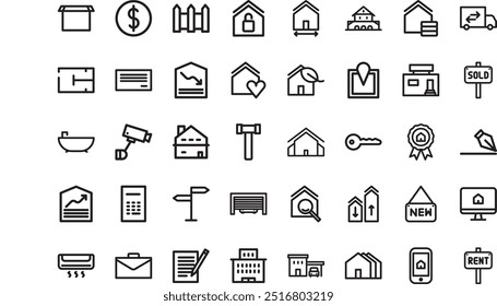 Real estate icons High-Quality Vector Icons Collection with Editable Stroke. Ideal for Professional and Creative Projects.