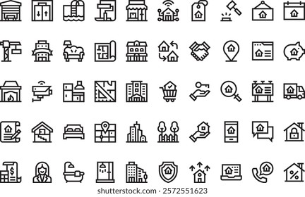 Real estate icons High-Quality Vector Icons Collection with Editable Stroke. Ideal for Professional and Creative Projects.