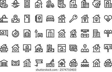Real estate icons High-Quality Vector Icons Collection with Editable Stroke. Ideal for Professional and Creative Projects
