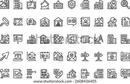 Real estate icons High-Quality Vector Icons Collection with Editable Stroke. Ideal for Professional and Creative Projects