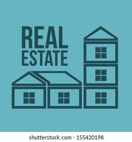 real estate icons over  blue background vector illustration 
