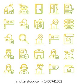 Real estate icons pack. Isolated Real estate symbols collection. Graphic icons element