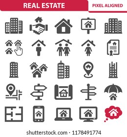 Real Estate Icons. Professional, pixel perfect icons, EPS 10 format.