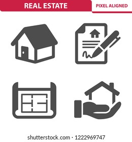 Real Estate Icons. Professional, pixel perfect icons, EPS 10 format.