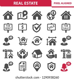 Real Estate Icons. Professional, pixel perfect icons, EPS 10 format.