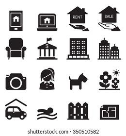 Real estate icons set