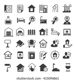real estate icons set