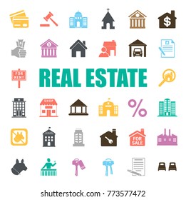 real estate icons set