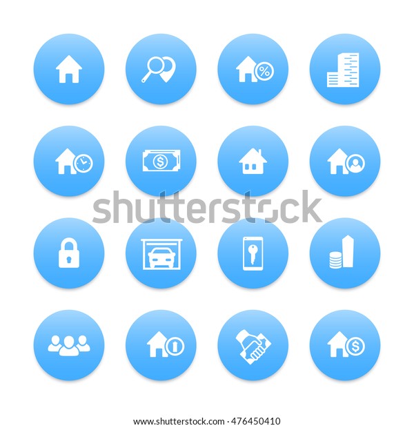 Real Estate Icons Set Apartments Sale Stock Vector Royalty Free