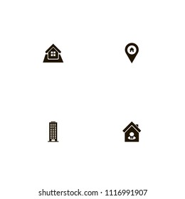 Real Estate icons set. building, house, house location and seller