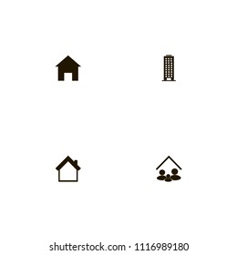 Real Estate icons set. home, skyscraper, sweet home and building