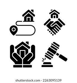 Real Estate icons set. Home navigation, home deal, mortgage, auction. Perfect for website mobile app, app icons, presentation, illustration and any other projects