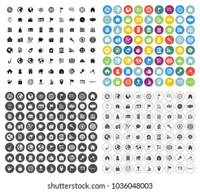 Real Estate Icons Set - House Property Sale - Apartment Rent Home Sign And Symbols