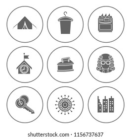 Real Estate Icons Set - House Property Sale - Apartment Rent Home Sign And Symbols