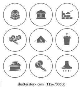 Real Estate Icons Set - House Property Sale - Apartment Rent Home Sign And Symbols