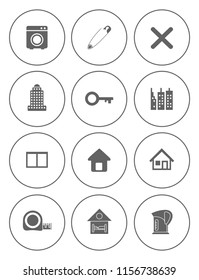 Real Estate Icons Set - House Property Sale - Apartment Rent Home Sign And Symbols