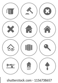 Real Estate Icons Set - House Property Sale - Apartment Rent Home Sign And Symbols