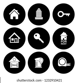 Real estate icons set - house property sale - apartment rent home sign and symbols