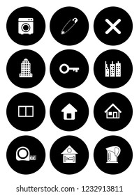 Real Estate Icons Set - House Property Sale - Apartment Rent Home Sign And Symbols