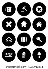 Real Estate Icons Set - House Property Sale - Apartment Rent Home Sign And Symbols