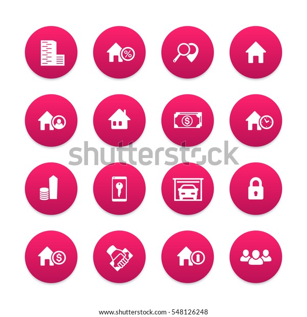 Real Estate Icons Set House Sale Stock Vector Royalty Free 548126248